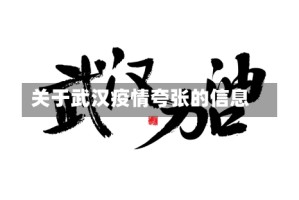 关于武汉疫情夸张的信息