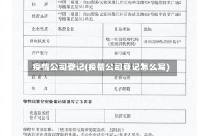 疫情公司登记(疫情公司登记怎么写)