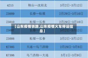 【山东疫情铁路,山东疫情火车停运信息】