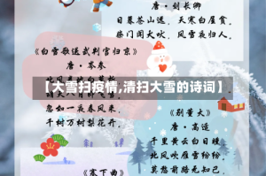 【大雪扫疫情,清扫大雪的诗词】