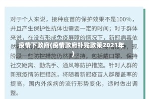 疫情下政府(疫情政府补贴政策2021年)