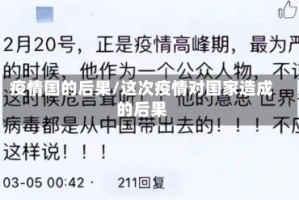 疫情国的后果/这次疫情对国家造成的后果