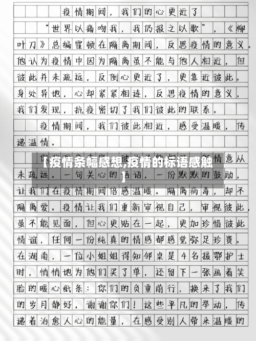 【疫情条幅感想,疫情的标语感触】-第1张图片